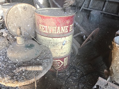 An old pesticide container
